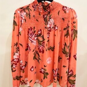 Abercrombie & Fitch Coral Floral Blouse